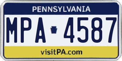 PA license plate MPA4587