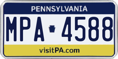 PA license plate MPA4588