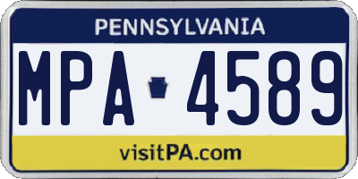 PA license plate MPA4589