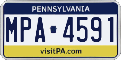 PA license plate MPA4591
