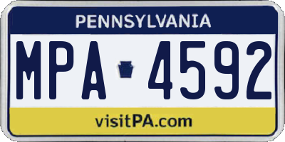 PA license plate MPA4592