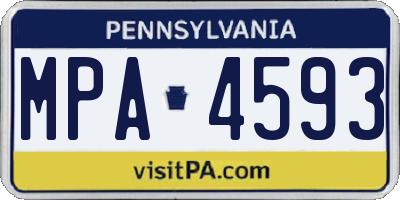 PA license plate MPA4593