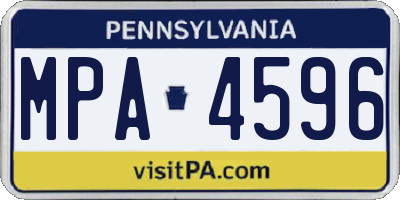 PA license plate MPA4596