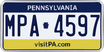 PA license plate MPA4597