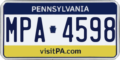 PA license plate MPA4598