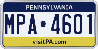PA license plate MPA4601