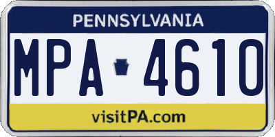 PA license plate MPA4610