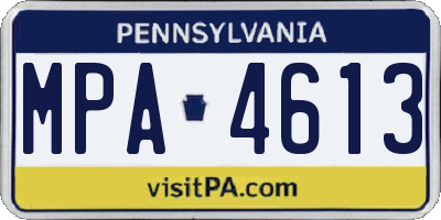 PA license plate MPA4613