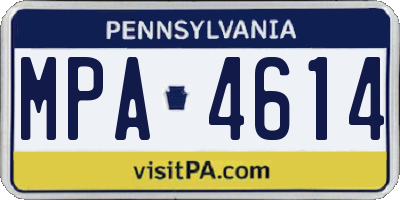 PA license plate MPA4614