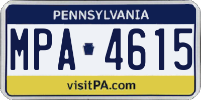 PA license plate MPA4615