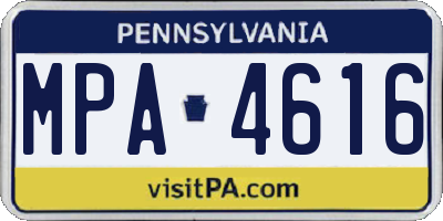 PA license plate MPA4616