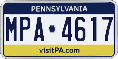 PA license plate MPA4617