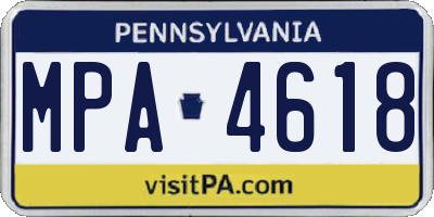 PA license plate MPA4618