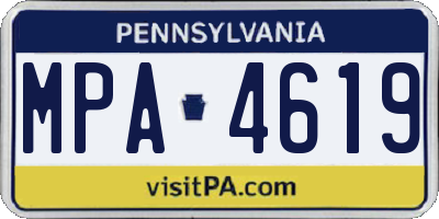 PA license plate MPA4619