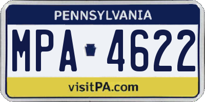 PA license plate MPA4622