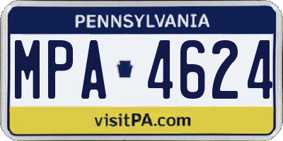 PA license plate MPA4624