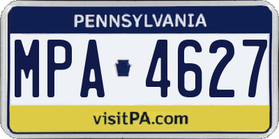 PA license plate MPA4627