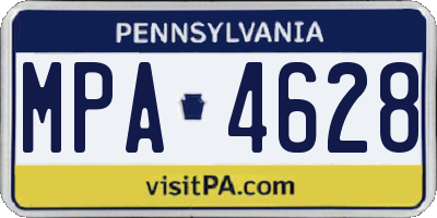 PA license plate MPA4628
