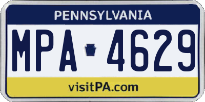 PA license plate MPA4629
