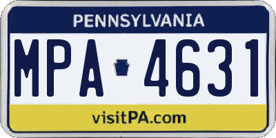 PA license plate MPA4631