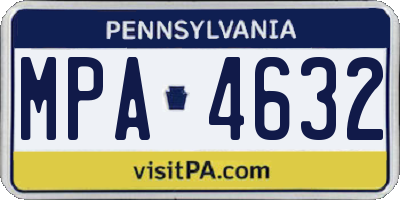 PA license plate MPA4632