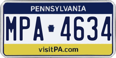 PA license plate MPA4634