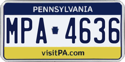 PA license plate MPA4636