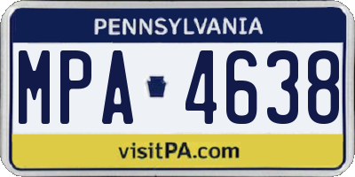 PA license plate MPA4638