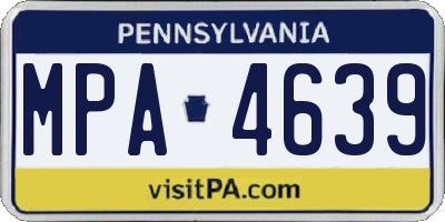 PA license plate MPA4639