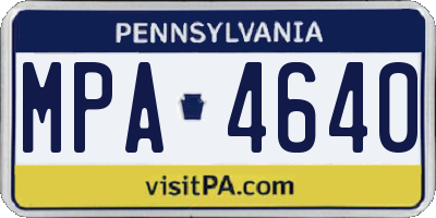 PA license plate MPA4640