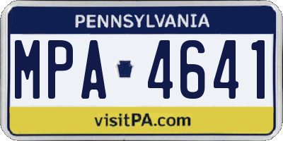PA license plate MPA4641