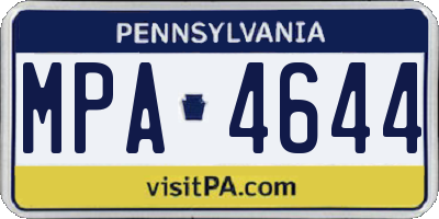 PA license plate MPA4644