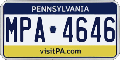 PA license plate MPA4646