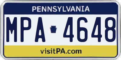 PA license plate MPA4648