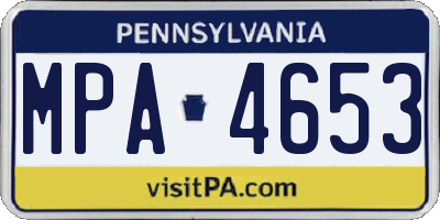 PA license plate MPA4653