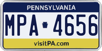 PA license plate MPA4656