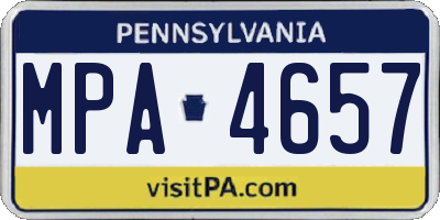 PA license plate MPA4657