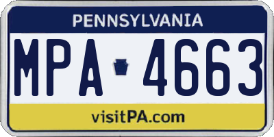 PA license plate MPA4663