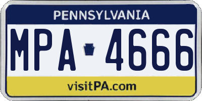 PA license plate MPA4666