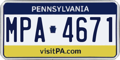 PA license plate MPA4671