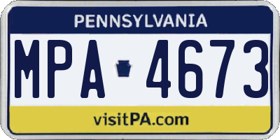 PA license plate MPA4673