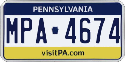 PA license plate MPA4674