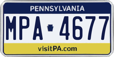 PA license plate MPA4677