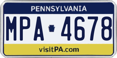 PA license plate MPA4678