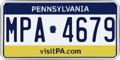 PA license plate MPA4679