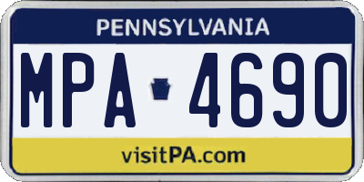PA license plate MPA4690