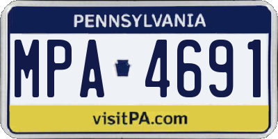 PA license plate MPA4691