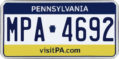 PA license plate MPA4692