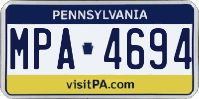 PA license plate MPA4694