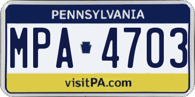 PA license plate MPA4703
